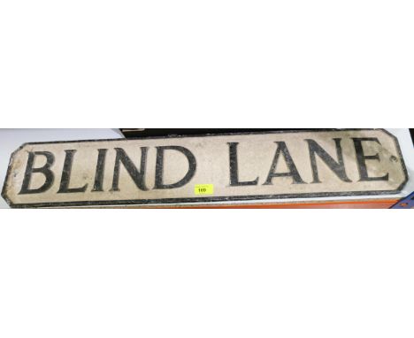 A cast metal sign for Blind Lane; Portmeirion etc. 