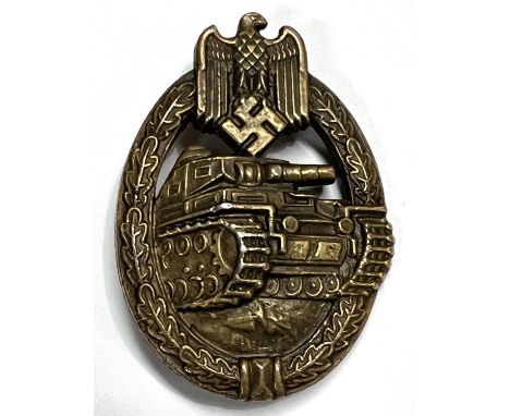 A WW2 PANZER Division assault badge, bronze, Frank &amp; Reif, Stuttgart.