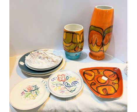 3 pieces of 1970's Poole Pottery and other Poole dishes etc. 