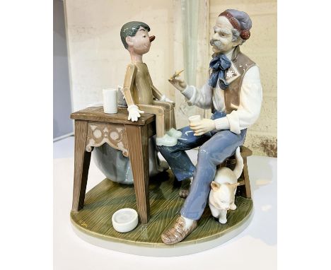 A lladro group The Puppet Painter, with box, no. 05396