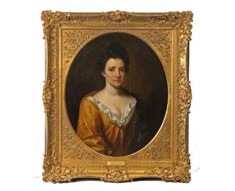 Circle of Nathaniel Hone (English School, circa 1780)Portrait of a Womanoil on canvas70 x 58cm (28'' x 23'') oval
