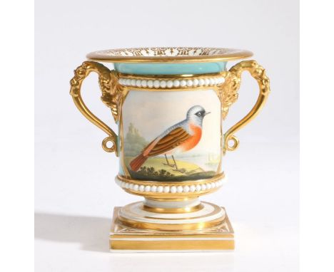 A 19th Century Barr Flight & Barr Worcester spill vase, the urn shaped vas with a gilt swag edge above a beaded collar and po