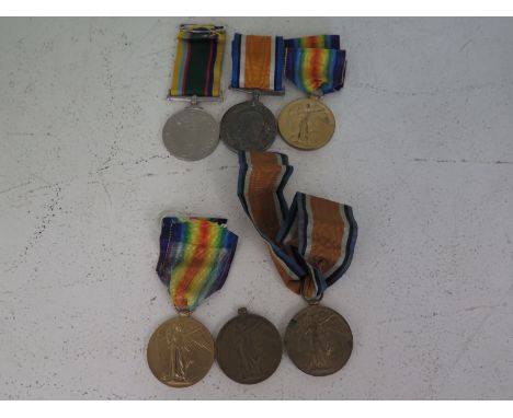 World War I medals, a victory medal awarded to 5844 Private A E Abbott Notts and Derby regiment, a victory medal awarded to 1