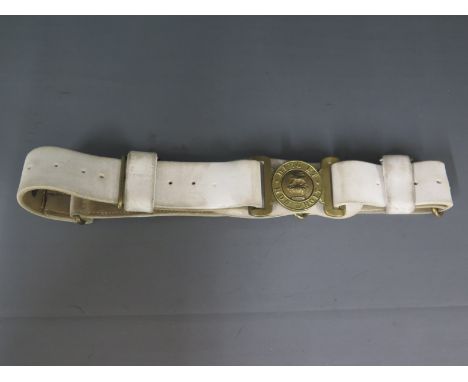 A good whitened buff belt to the Bedford Royal Engineer Volunteers, with original Victorian belt buckle and ‘B.R.E.V.; 313’ s