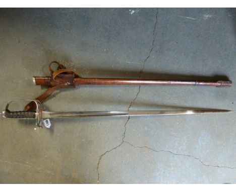 An Edward VII Rifle Brigade Officers sword, scabbard and hanger 