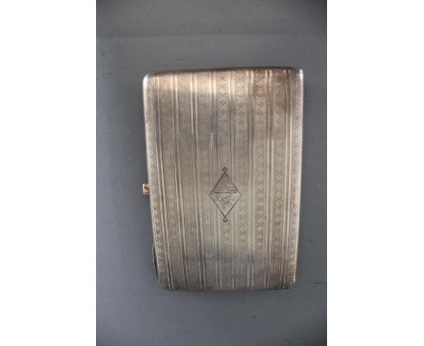 A hallmarked silver cigarette case - The Relief of Lucknow 1837 - United Provinces Horse, engraved on central cartouche - Pre
