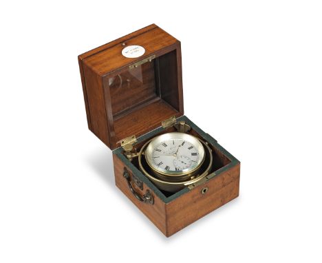 A mid 19th century one-day mahogany marine chronometerJames McCabe, Royal Exchange, London, No. 199The three part case with c