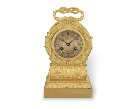 A good mid 19th century French ormolu mantel clockSilvani, B,  Paris, No 3704The key-hole shaped case surmounted by a handle 