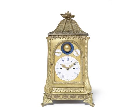A very rare second quarter of the 20th century gilt brass astronomical mantel clock with calendarCharles Frodsham, 27, South 