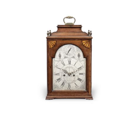 A rare and interesting late 18th century inlaid mahogany 'ting-tang' quarter striking table Clock with rare escapementThomas 