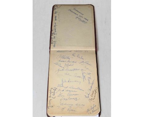 Original autograph album dating 1948 including football related : Manchester United team signed (Sir Matt Busby, J. Morris, S