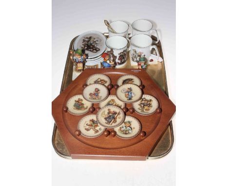 Hummel miniature plate collection, oval plaques, figures and mugs.