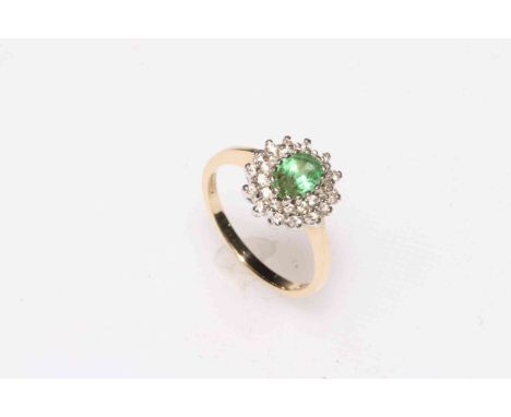 14k gold gem set ring, size N.