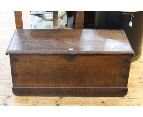 19th Century camphor Seaman's trunk, 45cm by 103cm by 45cm.