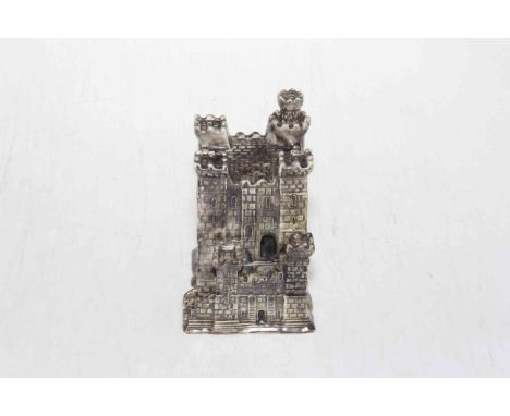 Maling model of the 'Old Castle', North East Coast Exhibition, May 1929, 12.5cm (restored).