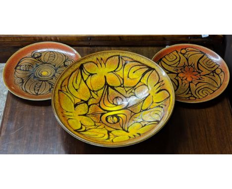 Poole pottery to include a large Aegean bowl and two wall platesLocation: 