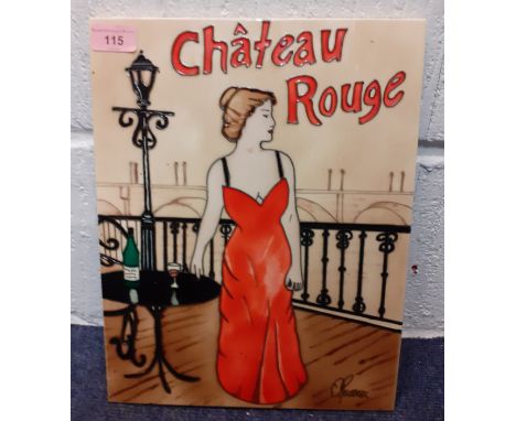 An Odile Rousseau Chateau Rouge ceramic wall plaque, 28cm x 36cm. Location:BWR 