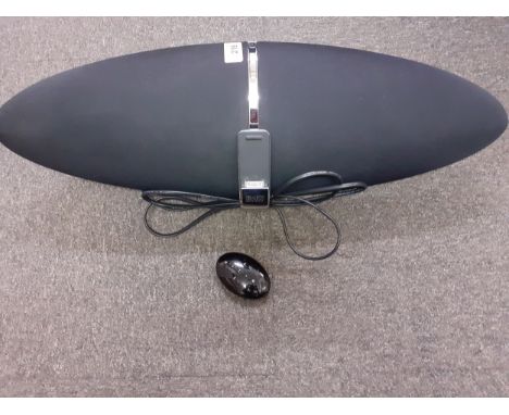A Bowers &amp; Wilkins Zeppelin Air speaker with docking station, remote and cables. Location:G 