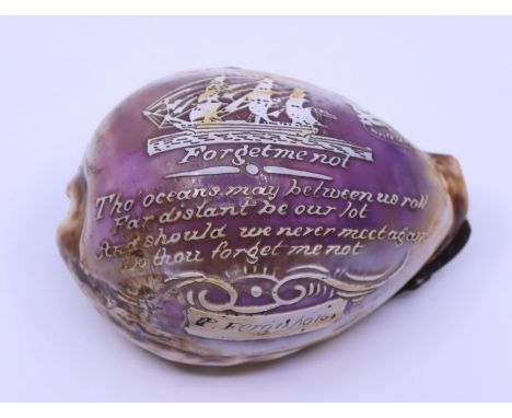 An 19th&nbsp; cent silver mounted snuff box shell