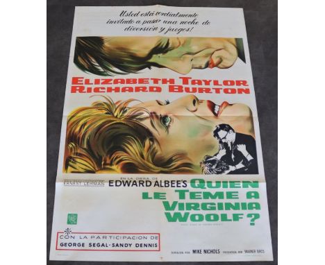 A vintage movie poster 'Who's Afraid of Virginia Woolf' (1966), French version