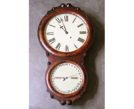 A scarce Double dial calendar wall clock by Seth Thomas&nbsp;