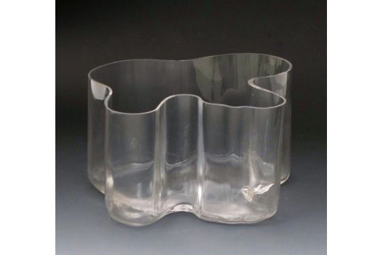 An Iittala Clear Glass Savoy Vase Designed By Alvar Aalto