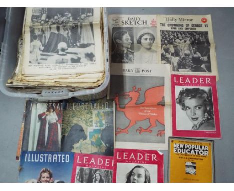A large quantity of vintage newspapers and magazines from 1930's to 1950's to include The Daily Sketch The Daily Mirror, Live