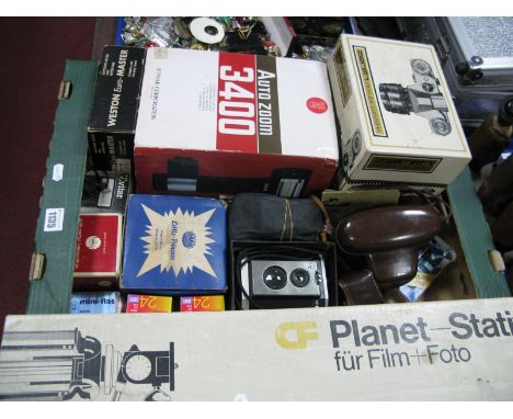 Zenith Reflex Camera (Boxed), Balda Camera, Auto Zoom 3400 flash unit (boxed), flash gun, films, flash bar:- One Box and a Pl