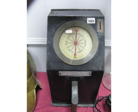 Ruffler &amp; Walker of Battersea London, Grip Tester slot machine, The Dial from 'Weak to Terrific', aluminium plaque 'Try y