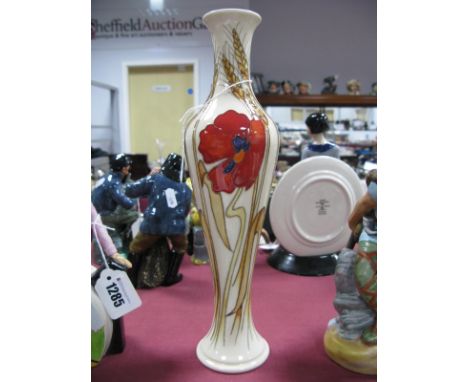 A Moorcroft Pottery Vase, painted with the 'Harvest Poppy' pattern, designed by Emma Bossons, shape 138/12, impressed and pai