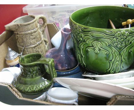 A Late XIX Century Jardiniere, Royal Worcester part tea service, Hillstonia jug etc:- One Box 