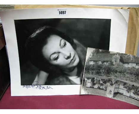 After Angus McBean (1904 - 1990): signed black and white photographic portrait of Vivienne Leigh; signed lower left margin 23