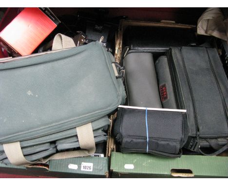 Polaroids, Instamatic, Digital and Other Cameras, camcorders, tripod, etc:- Two Boxes