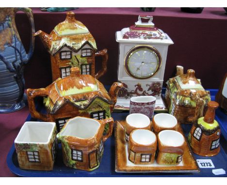 Mason's, red Mandalay clock, Price Cottage ware, etc:- One Tray