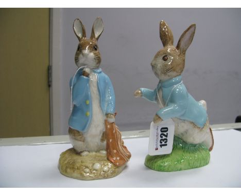 A Beswick Ware Large Beatrix Pottery Figure of Peter Rabbit, no. 280/1947, gold printed mark, 18cm high; a Royal Albert Large