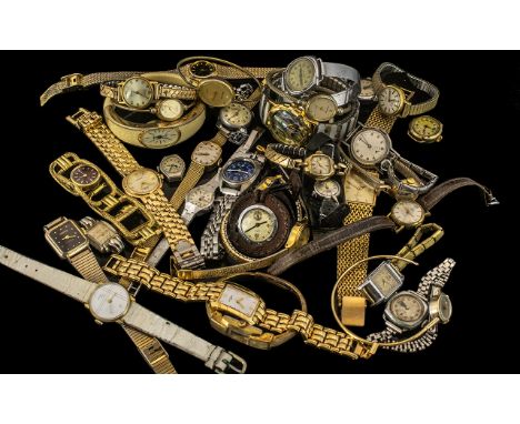 Forty Five Ladies Fashion Wristwatches, bangle watches and expanding bracelet types, by various makers (a/f) (45)