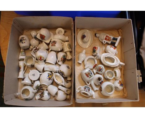Good collection of Crested China inc Goss, Arcadian etc inc. Arcadian Aerial Torpedo and Shelley China Sailor 