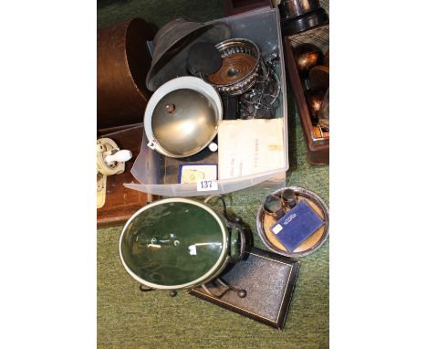 Collection of bygones and SIlver plated tableware inc. Pair of 19thC Wine coaster, Chamber stick etc 