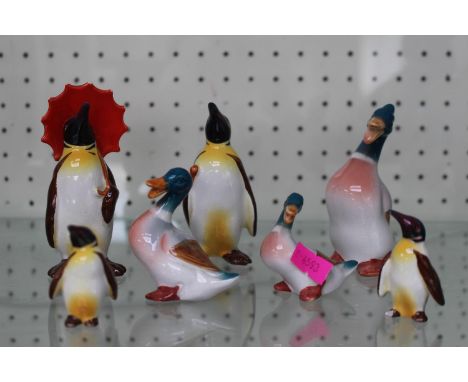 Collection of assorted Ceramic Beswick Penguins and Mallards 