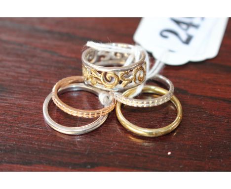 Collection of 5 Ladies Gem Set rings Size R 
