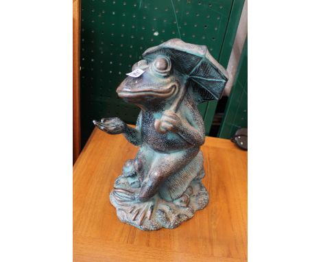 Tall Modern Light and a Resin figure of a Frog 