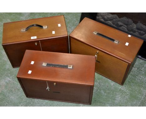 A Union engineer's toolbox, fitted lined interior, with key; others (3)
