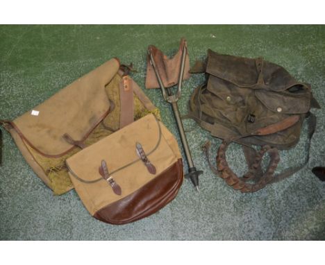 Country Pursuits -  a Barbour game bag, with detachable lining;  others unnamed (3);  a Shoot gun Cartridge belt;  a folding 