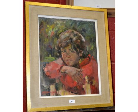 EJ Steel (Impressionist)Portrait of a Childsigned, oil, 1973