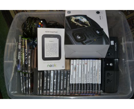 Gaming - an XBox console; games; Playstation one and two games; DVD surround sound; etc 