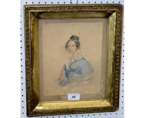 English School (19th century)Portrait of a Young Ladywatercolour, 23cm x 18cm