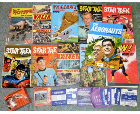 Annuals including Star Trek, Dad's Army etc.; View Master and reels.