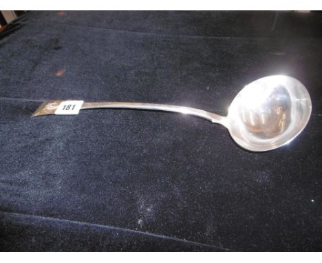 A GEORGE IV PERIOD HM SILVER FIDDLE PATTERN SOUP LADLE LONDON 1825, SILVERSMITH JOHN HAWKIN