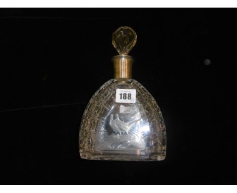 CUT CRYSTAL DECANTER WITH 800 SILVER LABEL