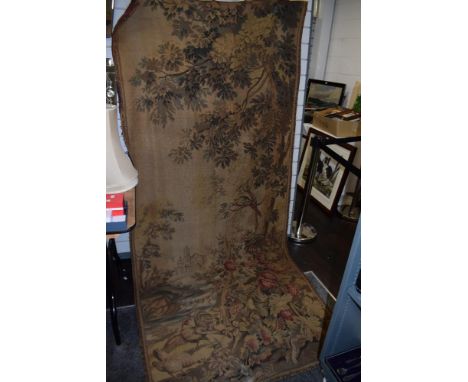 A large 19th Century tapestry wall hanging, depicting exotic birds within a naturalistic setting, measuring approximately 260
